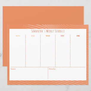 Personalized Budget Orange Weekly Schedule