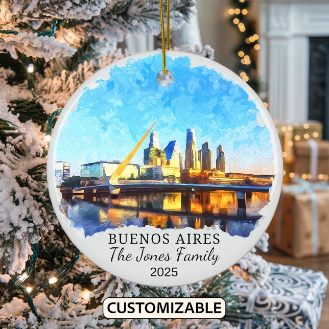 Personalized Buenos Aires Ornament, Argentina Ceramic Ornament (Creator Uploaded)