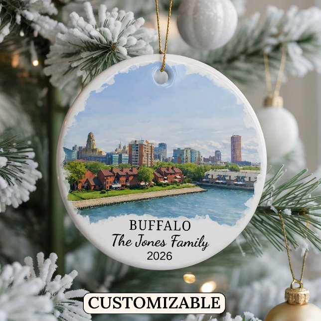 Personalized Buffalo Ornament, Custom New York Ceramic Ornament (Creator Uploaded)