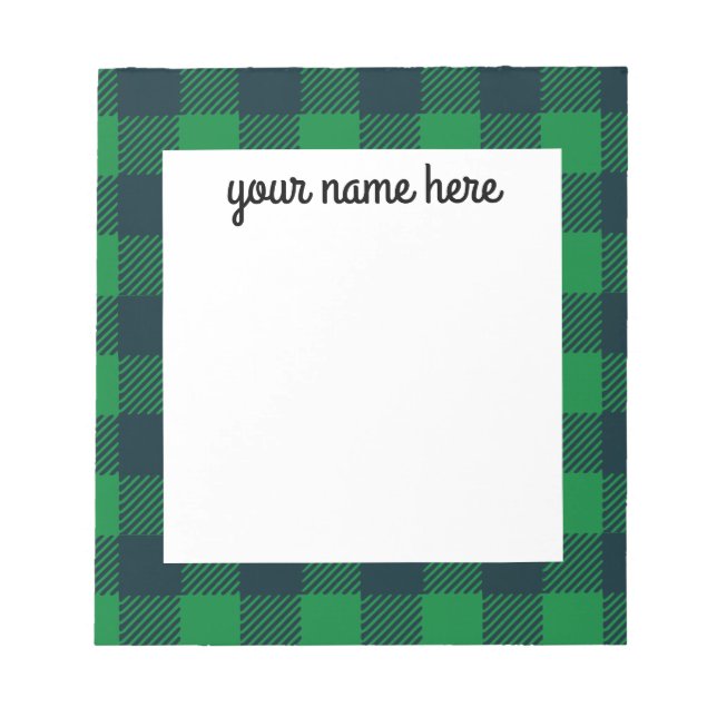 Personalized Buffalo Plaid Notepad (Front)