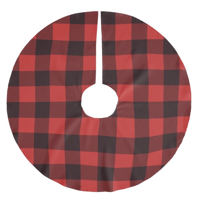 Personalized Buffalo Plaid Rustic Country Brushed Polyester Tree Skirt (Front)