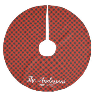 Personalized Buffalo Plaid Tree Skirt