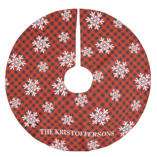 Personalized Buffalo Plaid Tree Skirt
