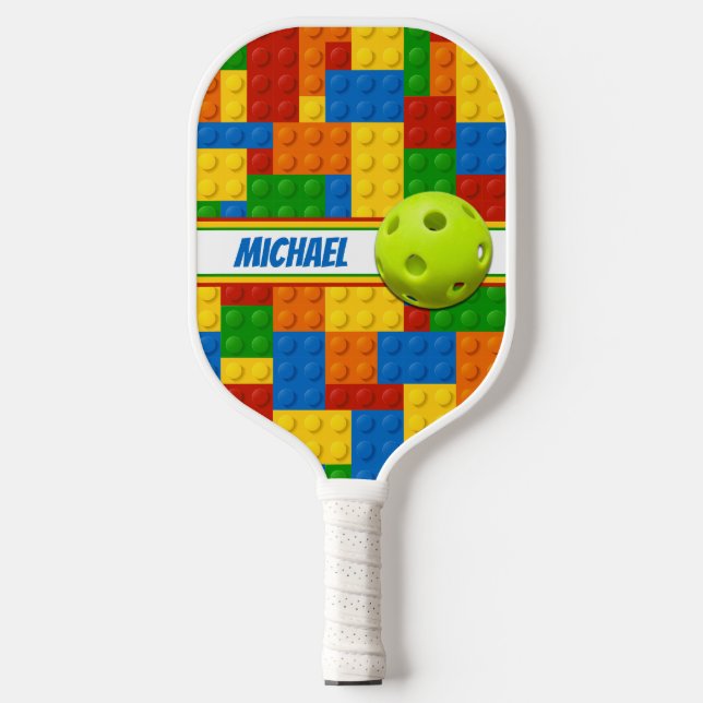 Personalized Building Blocks Dink Responsibly Pickleball Paddle (Front)