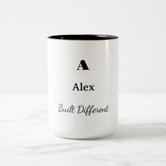 Personalized Built Different Coffee Mug Initial