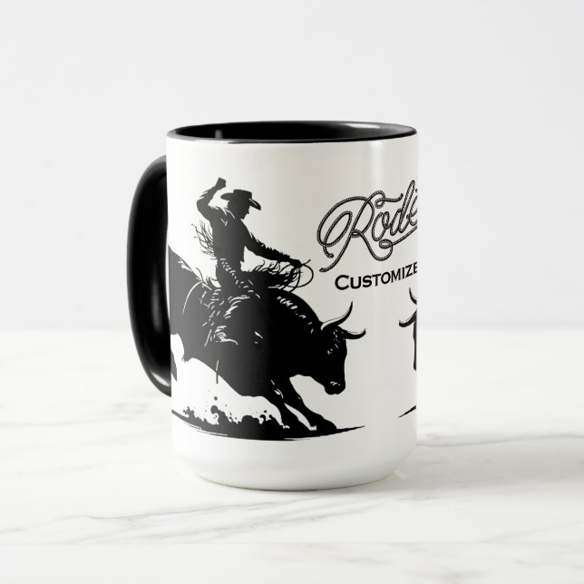 Personalized Bull Rider Rodeo  Mug (Front Left)