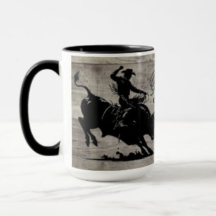 Personalized Bull Rider Rodeo Rustic Mug
