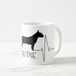 Personalized Bull Terrier Love My Dog Heart Beat Coffee Mug