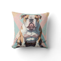 Personalized Bulldog Pillow