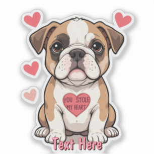 Personalized Bulldog Puppy with Heartfelt Message