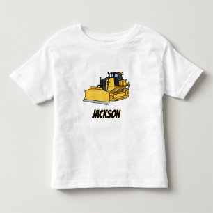 Personalized Bulldozer Construction Vehicle Toddler T-shirt