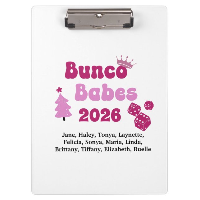 Personalized Bunco Babe  Clipboard (Front)