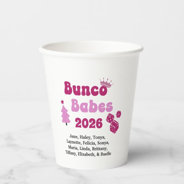 Personalized Bunco Babe  Paper Cups (Front)