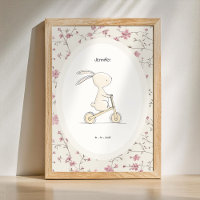 Personalized Bunny Art – Name Date Birth Nursery
