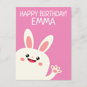 Personalized Bunny Birthday Postcard