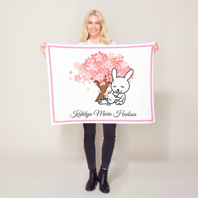 Personalized Bunny Fleece Blanket (In Situ)