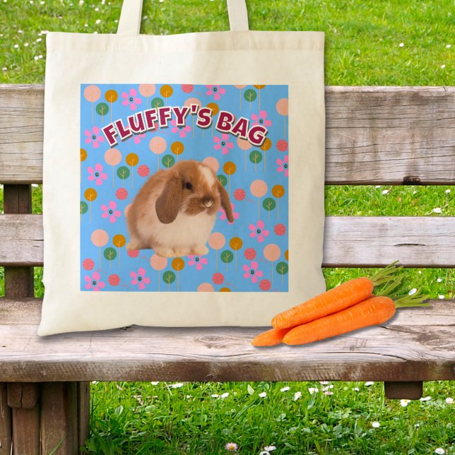 Personalized Bunny Gift Cute Rabbit Photo for Kids Tote Bag (Creator Uploaded)
