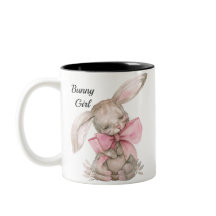 Personalized Bunny Girl Mug - Cute Rabbit Cup