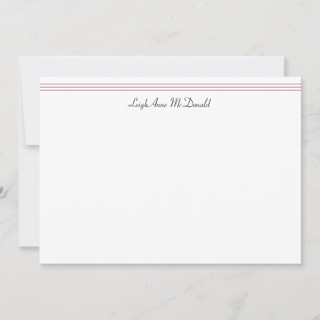 Personalized Bunny & Hearts Stationary Card (Front)