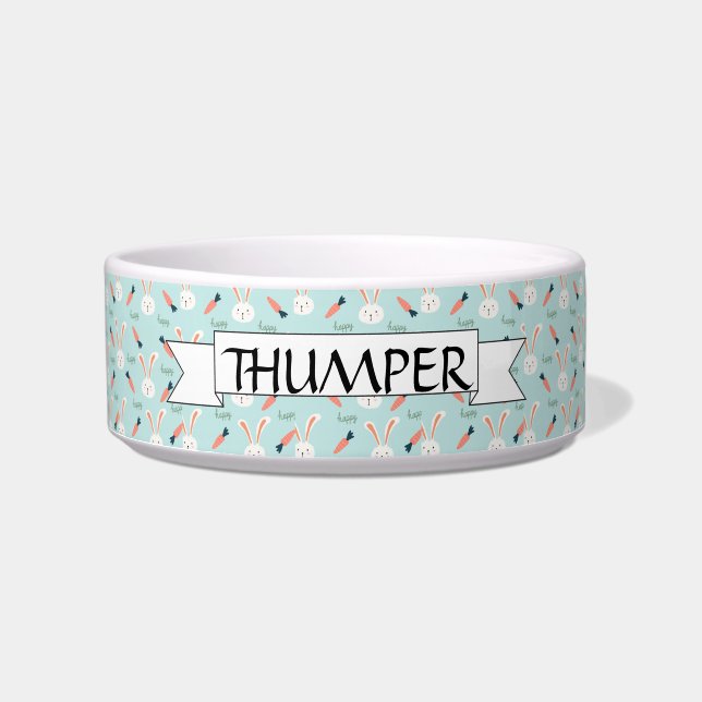 Personalized Bunny Rabbit Pet Dish (Front)