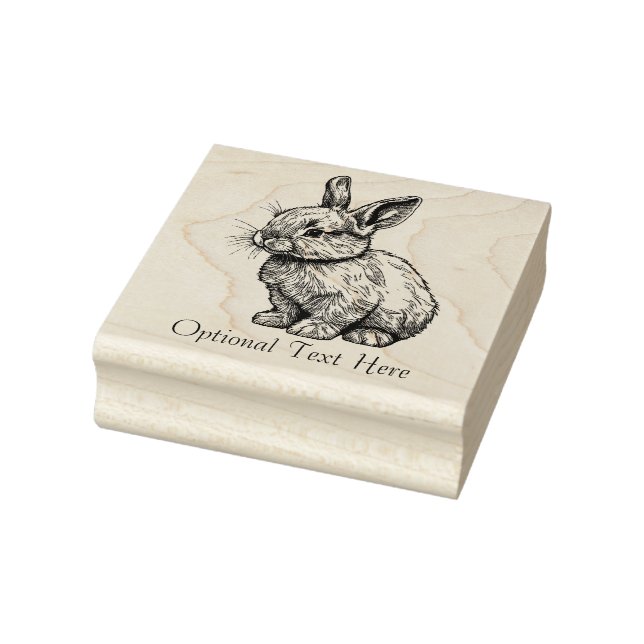 Personalized Bunny Rabbit Rubber Stamp (Stamp)
