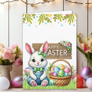 Personalized Bunny-Themed Easter Card 