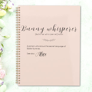 Personalized Bunny Whisperer Planner in Blush Pink
