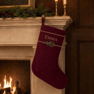 Personalized Burgundy Christmas Stocking