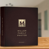 Personalized Burgundy Leather Monogram Photo Album