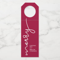 Personalized Burgundy Red | Merry Christmas Script