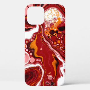 Personalized Burgundy White Digital Fluid Art    iPhone 12 Pro Case