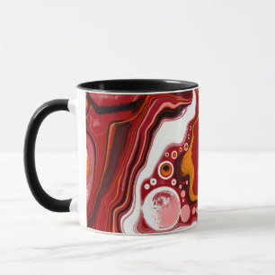 Personalized Burgundy White Digital Fluid Art   Mug