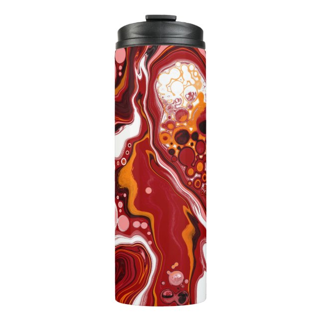 Personalized Burgundy White Digital Fluid Art    Thermal Tumbler (Front)
