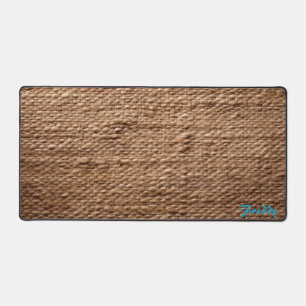 Personalized Burlap Cover Image Desk Mat