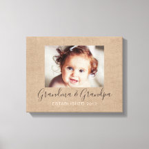 Personalized Burlap Photo Canvas
