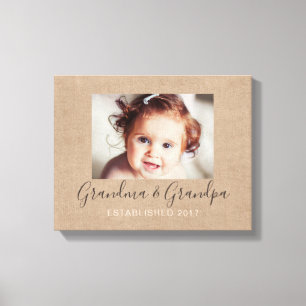 Personalized Burlap Photo Canvas Print