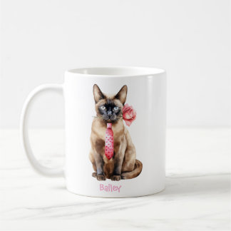 Personalized Burmese Cat Valentine's Day Coffee Mug