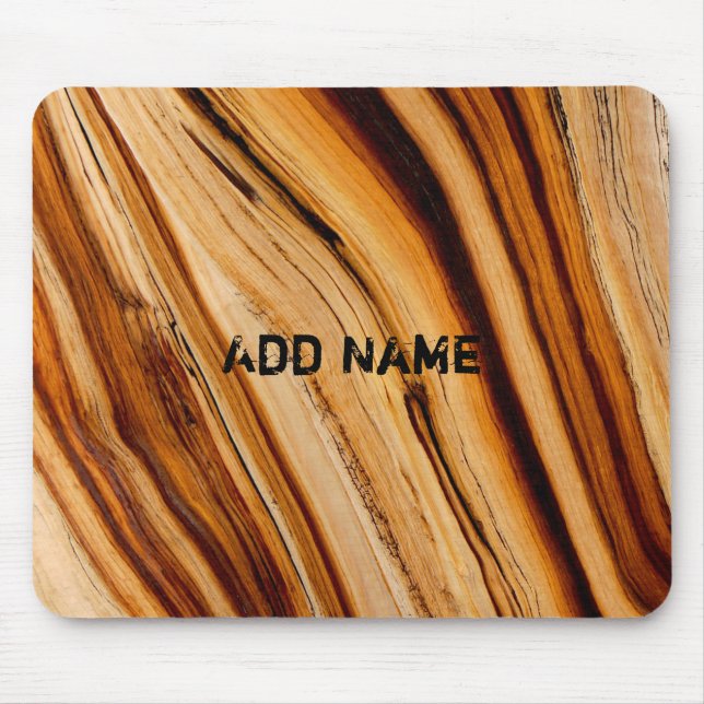 Personalized Burned Tree Trunk Texture Mouse Pad (Front)