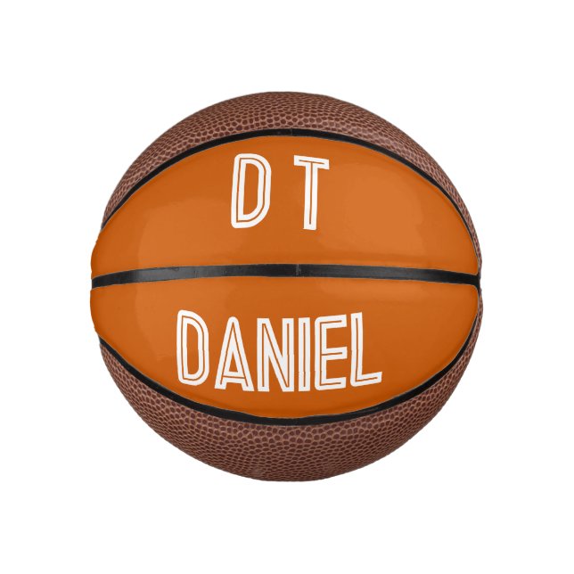Personalized  -  burnt orange    mini basketball (Front)