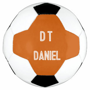 Personalized  -  burnt orange  soccer ball