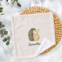 Personalized Burp Cloth with Hedgehog Design