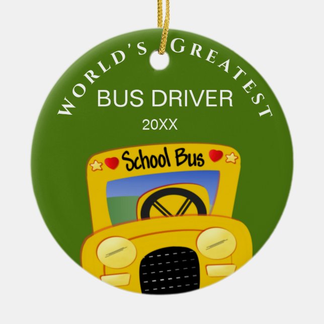 Personalized Bus Driver Ornament (Front)