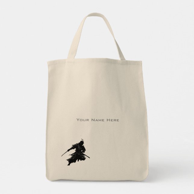 Personalized BUSHIDO 武 Kanji Two-Sided Tote Bag (Back)