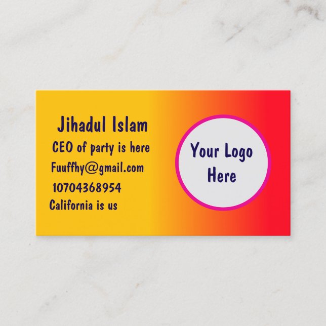 Personalized  business card (Front)