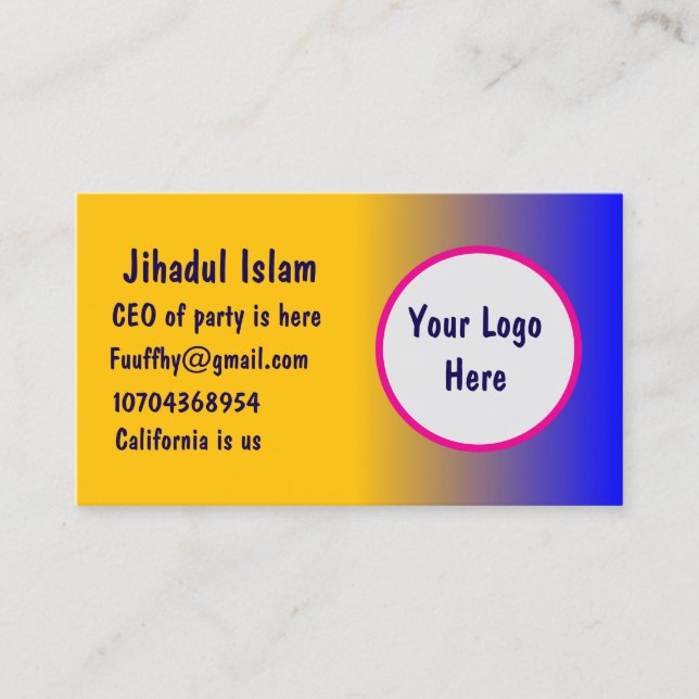 Personalized  business card (Front)