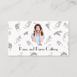 Personalized Business Card Cattery Cat Pattern 