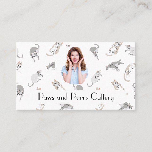 Personalized Business Card Cattery Cat Pattern  (Front)