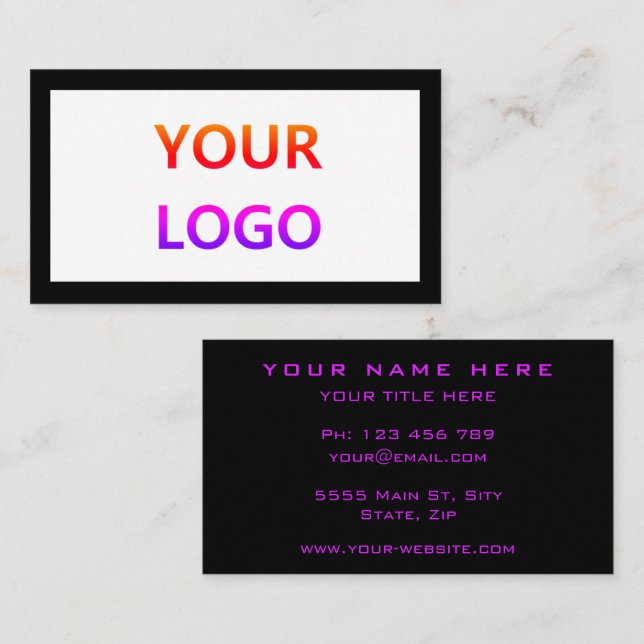 Personalized Business Card Example with Logo (Front/Back)