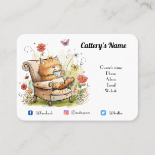 Personalized Business Card for Cattery Cute Design