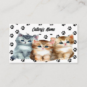 Personalized Business Card For Cattery Cute Kitten